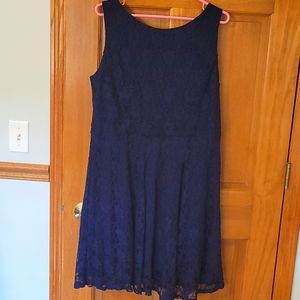 Navy blue lace dress juniors size 1x nwt